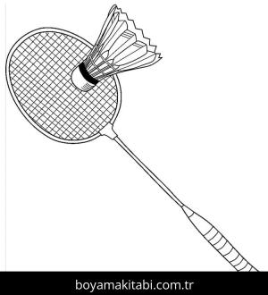 Badminton boyama sayfası – eğitici aktivite, yaratıcılık