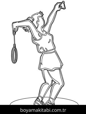 Badminton boyama sayfası – PDF indir, sevimli karakter