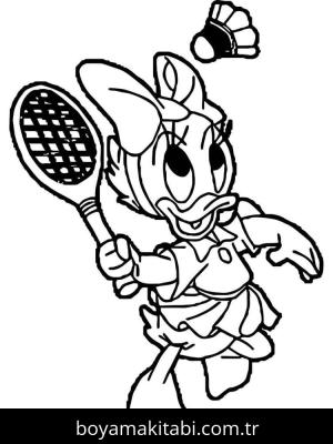 Badminton boyama sayfası – eğlenceli etkinlik, el becerilerini geliştirir