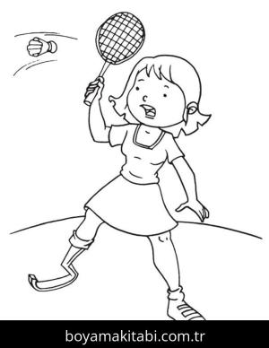 Badminton boyama sayfası – yaratıcılık, eğlenceli etkinlik