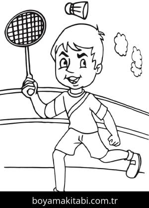 Badminton boyama sayfası – ücretsiz yazdır, boyama etkinliği
