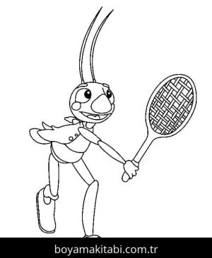 Badminton boyama sayfası – el becerilerini geliştirir, boyama çalışması