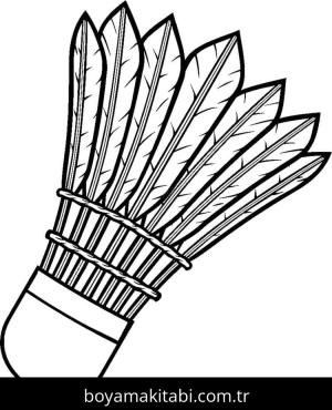 Badminton boyama sayfası – basit çizim, kolay boyama