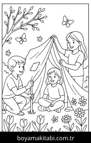 Bahar boyama sayfası,  coloring page, , 