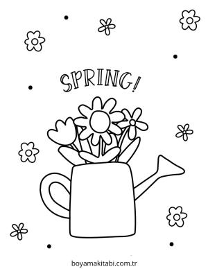 Bahar boyama sayfası – evde etkinlik, ücretsiz yazdır