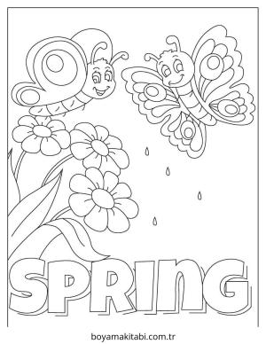 Bahar boyama sayfası – okul öncesi, evde etkinlik