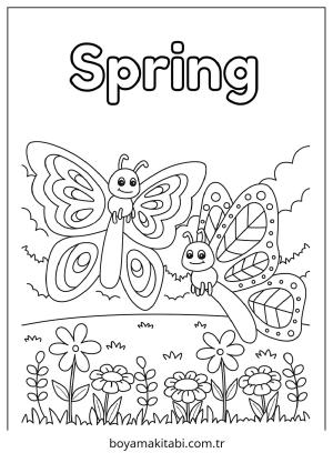 Bahar boyama sayfası – el becerilerini geliştirir, boyama çalışması