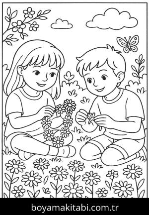 Bahar boyama sayfası,  coloring page, , 