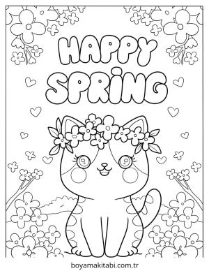Bahar boyama sayfası – boyama çalışması, yaratıcılığı geliştirir