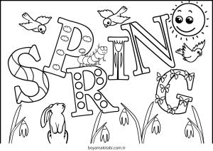 Bahar boyama sayfası – PDF indir, sevimli karakter