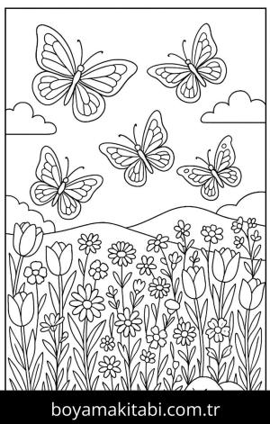 Bahar boyama sayfası,  coloring page, , 