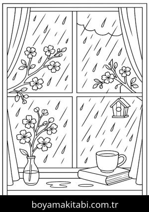 Bahar boyama sayfası,  coloring page, , 