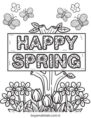Bahar boyama sayfası – yaratıcılığı geliştirir, keyifli zaman