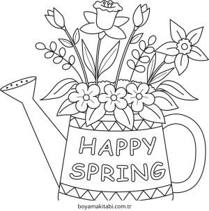 Bahar boyama sayfası – yaratıcılığı geliştirir, keyifli zaman