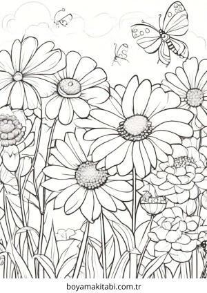 Bahar boyama sayfası – eğitici aktivite, yaratıcılık