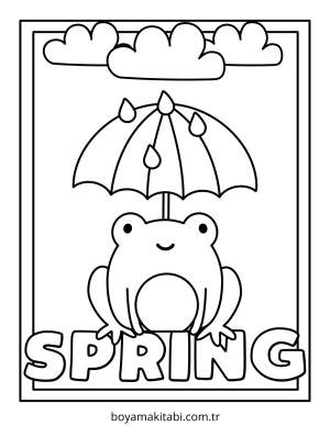 Bahar boyama sayfası – keyifli zaman, renkli çizimler