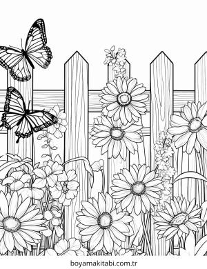 Bahar boyama sayfası – PDF indir, sevimli karakter