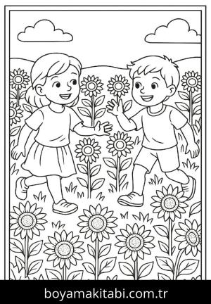 Bahar boyama sayfası,  coloring page, , 
