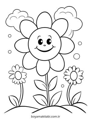 Bahar boyama sayfası – el becerilerini geliştirir, boyama çalışması