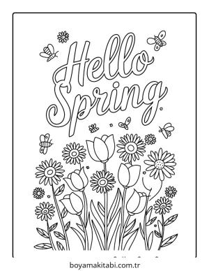 Bahar boyama sayfası – renkli çizimler, okul öncesi