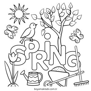Bahar boyama sayfası – eğitici aktivite, yaratıcılık