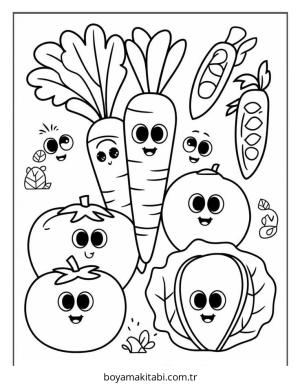 Bahçe boyama sayfası – PDF indir, sevimli karakter