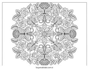 Bahçe boyama sayfası – el becerilerini geliştirir, boyama çalışması