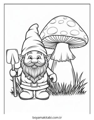 Bahçe boyama sayfası – çizgi film temalı, basit çizim