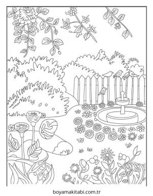 Bahçe boyama sayfası – yaratıcılığı geliştirir, keyifli zaman
