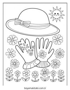 Bahçe boyama sayfası – boyama çalışması, yaratıcılığı geliştirir