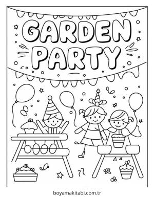 Bahçe boyama sayfası – okul öncesi, evde etkinlik
