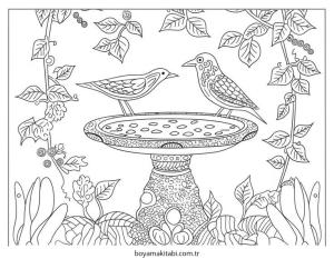 Bahçe boyama sayfası – evde etkinlik, ücretsiz yazdır