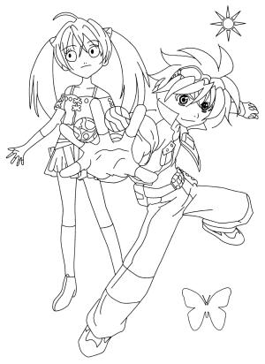 Bakugan boyama sayfası,  coloring page, Runo Misaki ve Dan, 