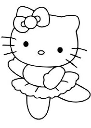 Balerin boyama sayfası,  coloring page, Merhaba Kitty Balerin, 