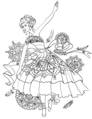 Balerin boyama sayfası,  coloring page, Balerin Kuğu Dansı, 