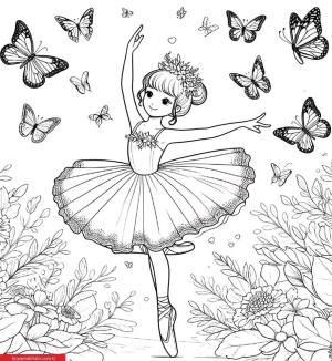 Balerin boyama sayfası, coloring page, ,