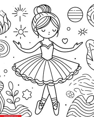 Balerin boyama sayfası, coloring page, ,