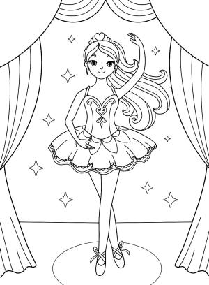 Balerin boyama sayfası,  coloring page, , 