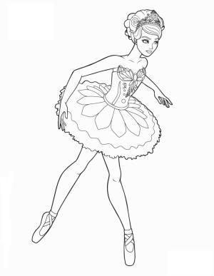 Balerin boyama sayfası,  coloring page, Prenses Barbie Balerin, 