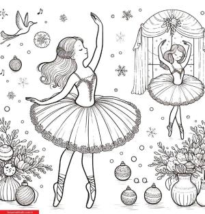Balerin boyama sayfası, coloring page, ,