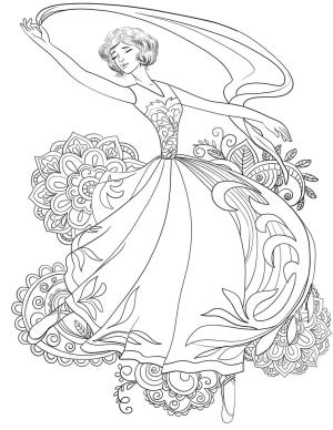 Balerin boyama sayfası,  coloring page, Büyük Balerin, 