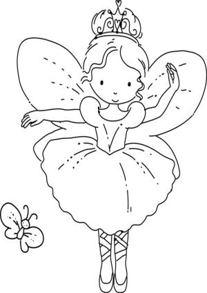 Balerin boyama sayfası,  coloring page, Kolay Prenses Balerin, 