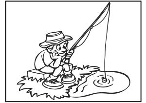 Balık Tutma boyama sayfası,  coloring page, Sabırlı Balıkçı, 