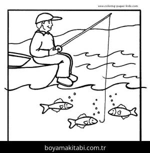 Balık Tutma boyama sayfası,  coloring page, , Man Is Fishing