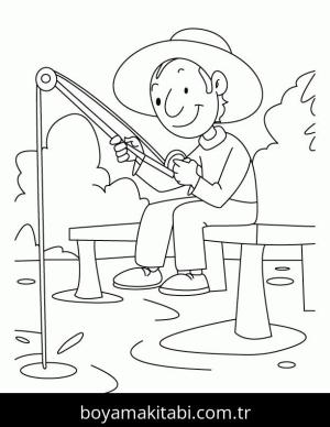 Balık Tutma boyama sayfası,  coloring page, , Summertime Fishing