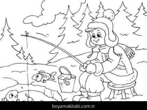 Balık Tutma boyama sayfası,  coloring page, , The Eskimo Boy Goes Fishing In The Arctic00