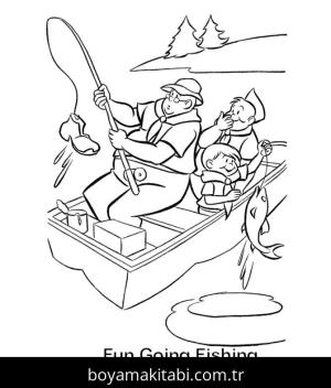Balık Tutma boyama sayfası,  coloring page, , Fun Going Fishing