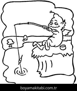 Balık Tutma boyama sayfası,  coloring page, , Alien Fishing
