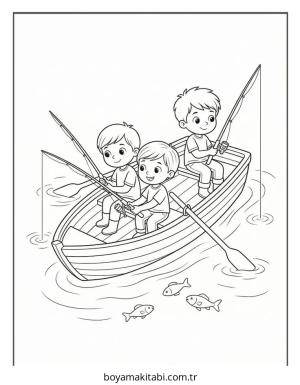 Balık boyama sayfası – evde etkinlik, ücretsiz yazdır