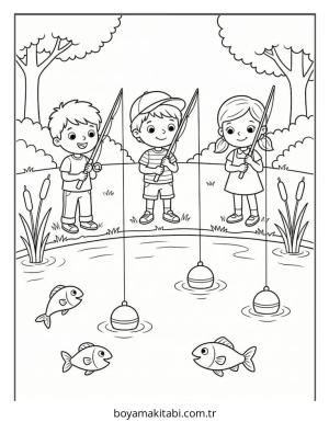 Balık boyama sayfası – yaratıcılık, eğlenceli etkinlik